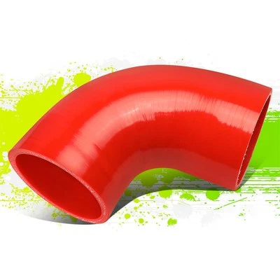 3" 3 Capas Universal 90 Grados Codo Turbo/Tubería de Admisión Silicona Acoplador Manguera Rojo Foto 1 de 4
