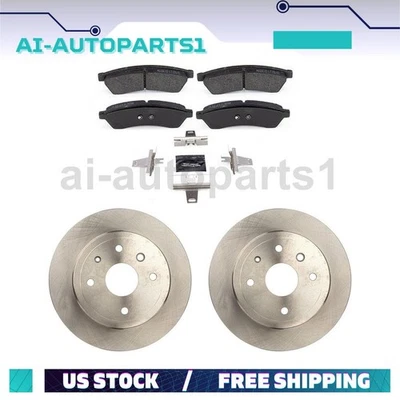 For Chevrolet Epica 2004-2009 Rear Brake Rotors + Brake Pads Hardware Kit - Image 1 of 3