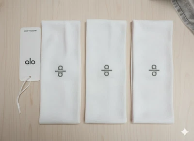 Alo Yoga Headband Set of 3 – White – New With Tags - Image 1 of 4