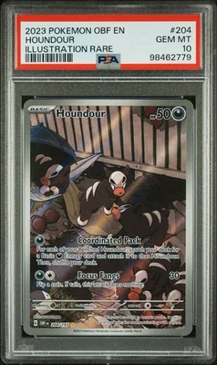 Houndour 204/197 Sv03: Obsidian Flames illustration rare PSA 10 - Image 1 of 2