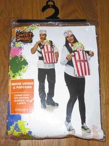 MOVIE USHER & POPCORN BUCKET Adult & Infant 4 pc Funny/Cute HALLOWEEN COSTUME - Picture 1 of 2