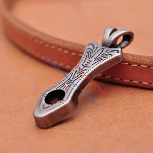 5X WESTERN COWBOY COWGIRL ENGRAVED METAL CONCHO NECKLACE CHOKER PENDANT ADAPTER - Picture 1 of 10