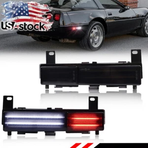 Smoke Lens White/Red LED Rear Side Marker Lights For Chevy 1988-1996 C4 Corvette - Picture 1 of 7