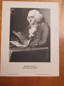 Original International Portrait Gallery Benjamin Franklin Picture 1968 - Picture 1 of 3