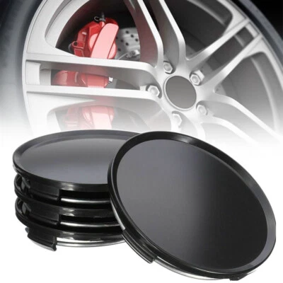 Set of 4 68mm Wheel Centre Caps No Badge Emblem Universal Black Car Accessories - Image 1 of 4
