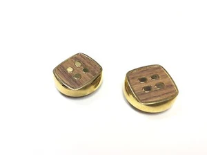 BOTTONE COUTURE 1968 base oro legno scuro 4 buchi cm 3 - Imagen 1 de 1