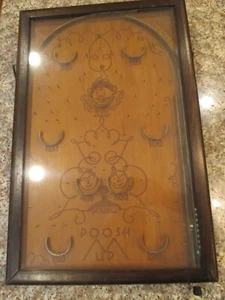 Vintage 1930's Double Poosh M Up Desktop Wooden Pinball Game - Picture 1 of 7