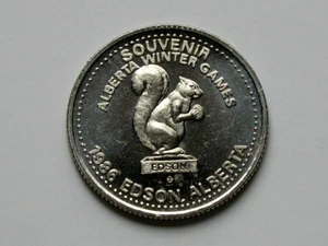 Edson AB CANADA 1986 75th Anniversary (1911-) Medal with Squirrel Animal 'Eddie' - Picture 1 of 2