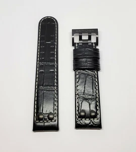 Original Hamilton Khaki Aviation 22mm H647850 Black Leather Watch Band Strap  - Picture 1 of 3