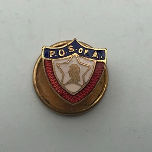 Vintage antik patriotisch Sons Of America Reversschild mit Schraubverschluss POS von A G4 - Bild 1 von 12