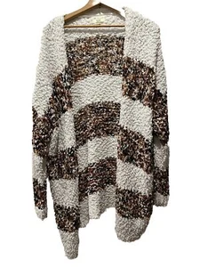 Kori Sweater Women’s  S/M Cardigan Water Fall Gray White Fall Hay Ride Bon Fire - Picture 1 of 7