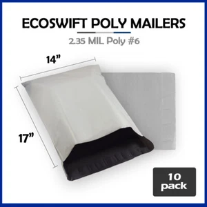 10 14x16 EcoSwift Poly Mailers Plastic Envelopes Shipping Mailing Bags 2.35MIL - Picture 1 of 5