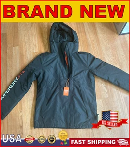 SUPERDRY JPN Hooded Yachter Windbreaker JKT SIZE M - NEW WITH TAGS BLACK/Orang - Picture 1 of 8