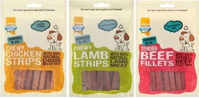 GoodBoy Pawsley & Co Chewy Strips MIX PACK (Lamb 80g, Chicken 100g, Beef 90g)