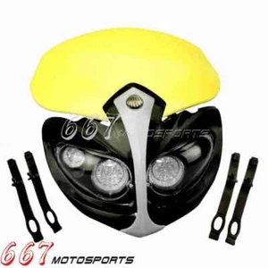 12V Dirt Bike LED Headlight W/ Fairing For Suzuki DRZ RMZ RM 125 200 250 350 400 - Picture 1 of 5