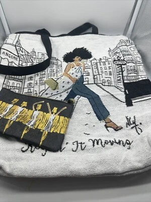 African American Expressions "Keeping It Moving" By Queen Woven Tote NWT - Image 1 of 4