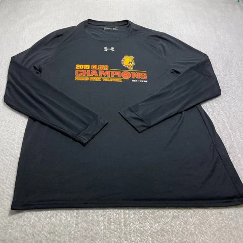 Ferris State Bulldogs Under Armour Activewear Top Mens Large L Black HeatGear Cover