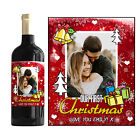 Christmas Photo Personalised Present Gift Wine Whiskey Bottle Label Partner 119