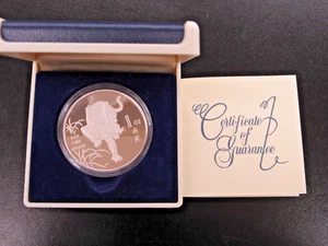 1986 Singapore Malayan Tiger One Ounce Silver Singapore Mint Proof 10,000 Minted - Picture 1 of 6