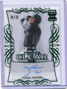 2021 Leaf Trinity Clear Autographs Green Kahlil Watson Rookie Auto 38/75 - Picture 1 of 1