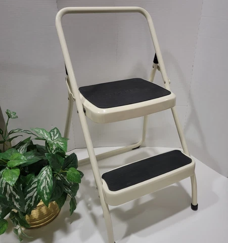 Vintage Ivory Cosco 11-135 Folding 2 Step Stool Cover