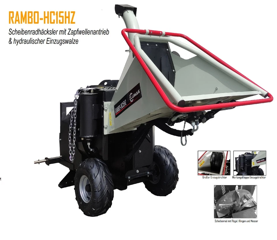 LUMAG RAMBO-HC15HZ Benzin-Häcksler mit Zapfwelle-Antrieb (RAMBOHC15HZ)