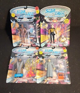 Star Trek TNG DATA, ALIEN LAFORGE, GOWRON, & ROMULAN DATA (Playmates 1992) MIP - Picture 1 of 9