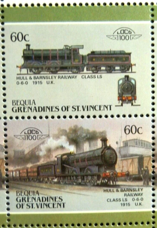 GRENADINES OF ST VINCENT - BEQUIA 1987 75c. RAILWAY LOCOMOTIVES 5TH SERIES-  MNH - Image 1 of 1