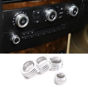 Silver Alloy Air Conditioner Switch Knob Ring Cover For BMW 5 Series E60 2008-10 - Bild 1 von 12