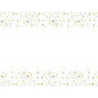 Cubierta de mesa de plástico copo de nieve plateada y dorada, 1 quilate Foto 1 de 3