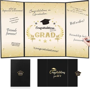 Graduation Decorations 2025, Black Gold Graduation Guest Book, Class of 2025 Gra - Picture 1 of 7