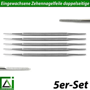 5er-Set Profi Eingewachsene Zehennagel Feile doppelseitige Seitenkanten 18cm Neu - Picture 1 of 6