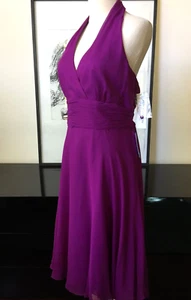 Maggy London Neu mit Etikett Seide Chiffon Kleid Gr. 14P Nordstrom lila - Bild 1 von 10