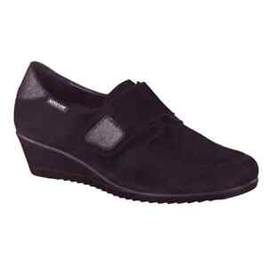Mephisto Graziella hook and loop closure Comfort Shoe UK Size 2.5 Black Suede