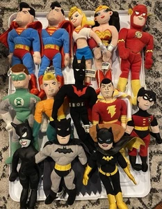 Lot of 13 1999 Warner Bros Studio Store DC Bean Bag 10” Superheros and Villains - Picture 1 of 11