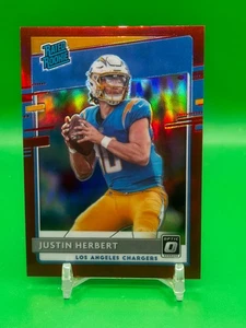 2020 Panini Donruss Optic Justin Herbert Red Rookie Prizm /99 Review Desc - Picture 1 of 7