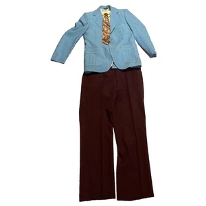 Vintage 1970s Leisure Suit 4 Piece Mens: Jacket, 30/42 Pants, Disco Groovy - Picture 1 of 17