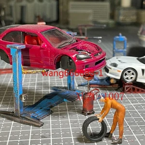 1/64 Diorama Car Lifter Model Repair Workshop Garage Scene Model Accessories Toy - Picture 1 of 24