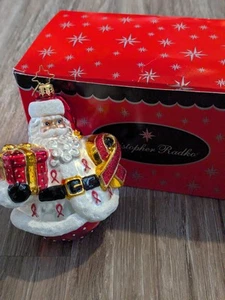 Vintage Glass Christmas Ornament Christopher Radko Claus for a Cure 2013 Santa - Picture 1 of 19