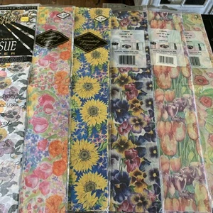 LOTTO carta velina vintage regalo fazzoletti più disegni fiori - Foto 1 di 3