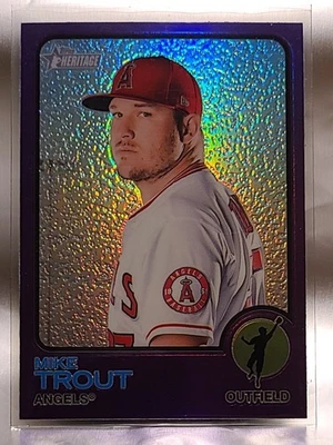 2022 Topps Heritage Mike Trout Purple Chrome Hot Box Refractor - Image 1 of 2