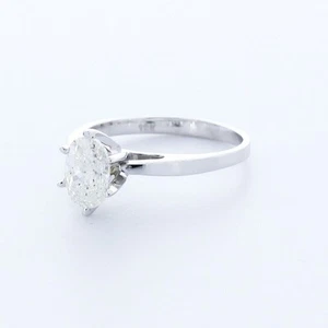 1.0CT LAB-CREATED DIAMOND D/VS2 OVAL CUT 18K GOLD 6-PRONG CLASSIC SOLITAIRE RING - Picture 1 of 3