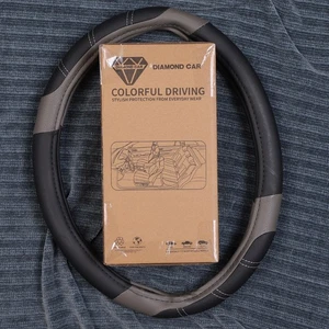 DIAMOND CAR Line Rider Microfiber Leather Sporty Steering Wheel Cover Universal - Bild 1 von 5