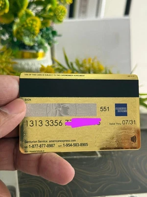 Amex Custom Glossy Gold Card Standard Chip Design - 2025 Novelty Design. - Image 1 of 4