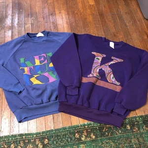 Vintage 90s Kentucky Crewneck Sweatshirt Bundle Size L Blue Purple Made In USA - Bild 1 von 17