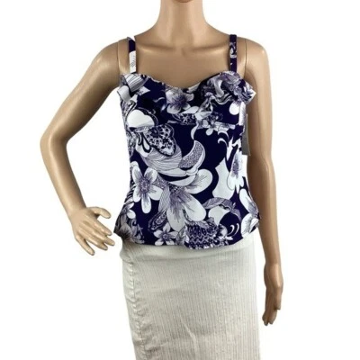 Tankini de natación Island Escape Tahiti Bandini talla 6 azul floral Foto 1 de 4