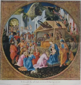 1952 National Geographic Poster ANBETUNG DER MAGIER Fra Angelico Filippo Lippi - Bild 1 von 7