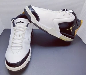 Size 9.5 - Jordan Big Fund Premium White Metallic Gold Sneakers - Picture 1 of 9