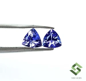 5x5 mm Certified Natural Tanzanite Trillion Cut Pair 1.06 CTS Loose Gemstones - Picture 1 of 7