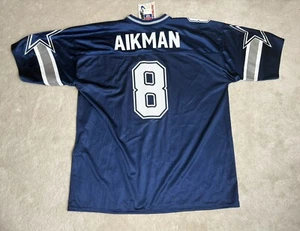 Maglia calcio Dallas Cowboys NFL vintage nuova con etichette XXL Troy Aikman #8 LOGO ATLETICA - Foto 1 di 8
